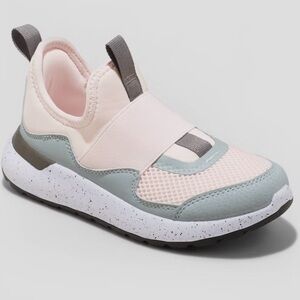 All In Motion Kids Slip-On Casual Sneakers Non-Marking Sole Stretchy Band- PINK